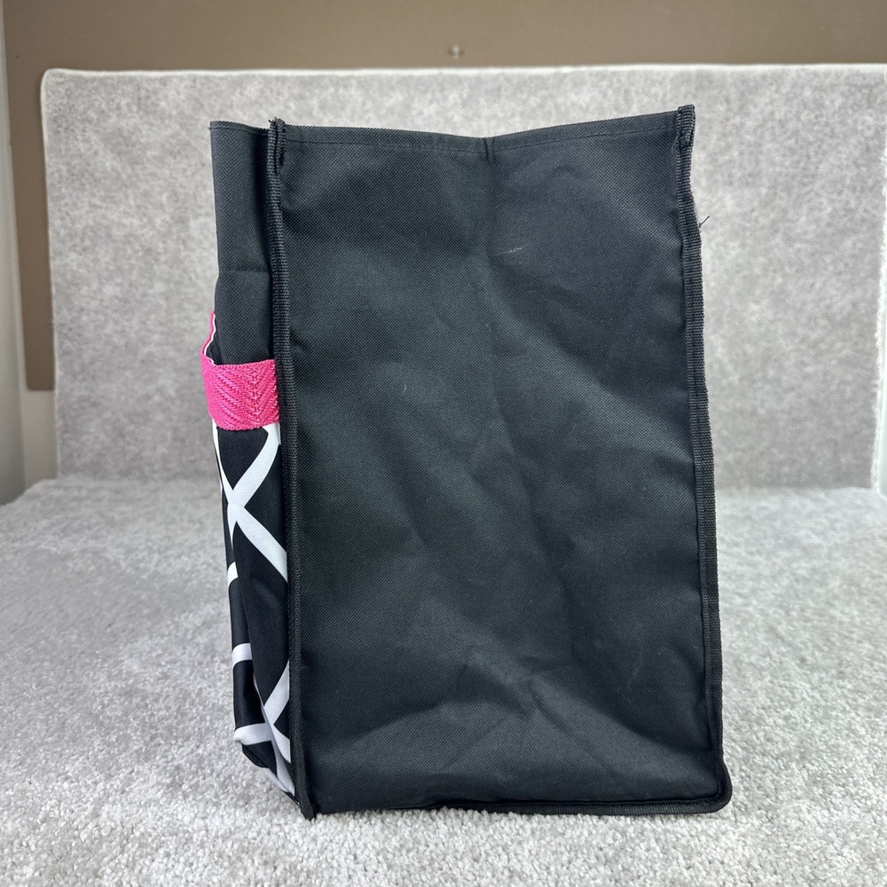 Pampered Chef XL Heavy Duty Consultant Divided Pink White & Black Tote Bag - Picture 2 of 6